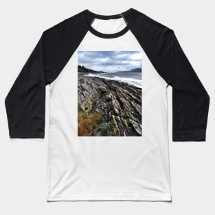 The stretch of rocky coastline, Kintyre Peninsula, Scotland. Baseball T-Shirt